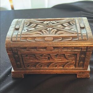 Carved Wooden Jewelry Box